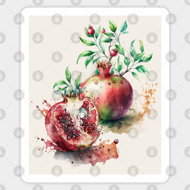Watercolor Pomegranates Sticker by HolidayBug